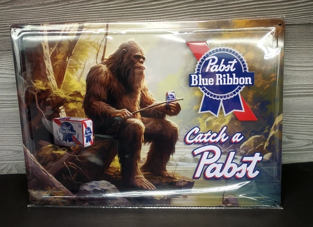 Pabst Blue Ribbon PBR Tin Sign Aluminum Bigfoot Garage Bar Man Cave 16 X 12 5 116533178629