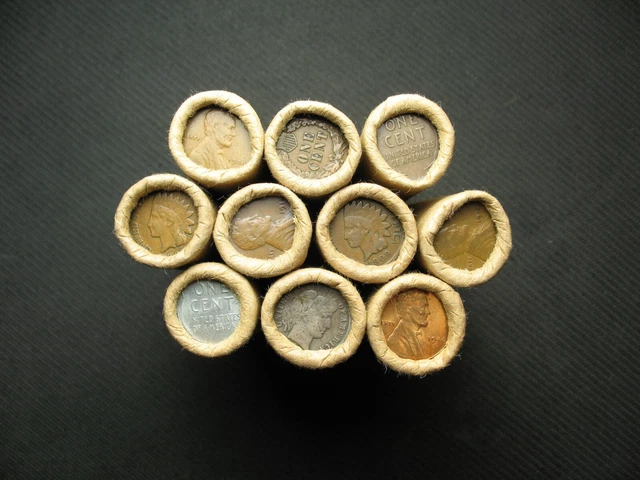 ~ 10 Lincoln Wheat Cent Penny Rolls "500 Coins" From Old Oregon Estate Horde!! ~