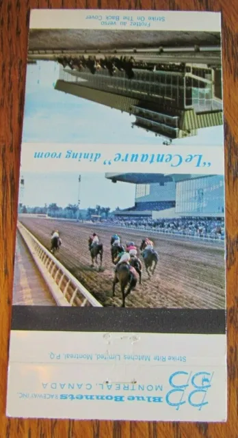Horse Racing Sports Matchbook Matchcover: 1969 Blue Bonnet (Montreal Quebec) E13