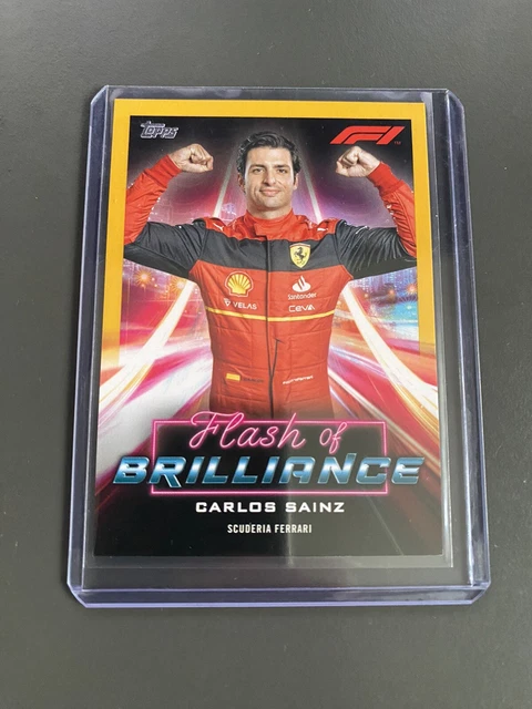 TOPPS FORMULA 1 2022 Carlos Sainz Flash Of Brilliance Gold /50, F1 £40. ...