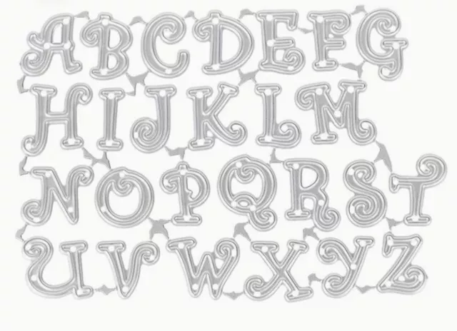 Prägeschablone Alphabet Stanze Schablone Vorlage ABC Name Buchstaben Wörter A-Z