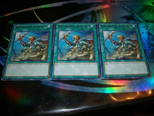 3x Reinforcement of the Army 1st Edition Rare KICO-EN051 Yu-Gi-Oh