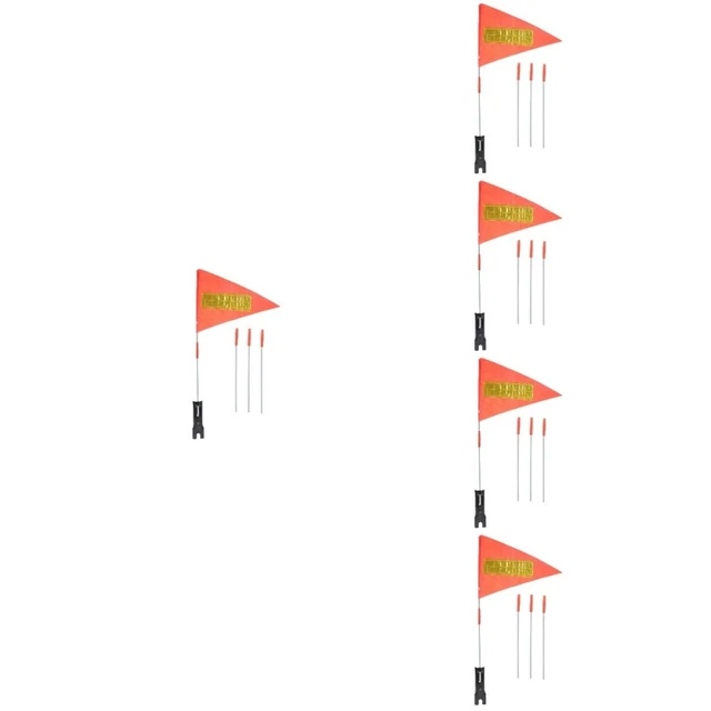 5 ensembles drapeau d'avertissement drapeau de vélo avec mât drapeau de vélo