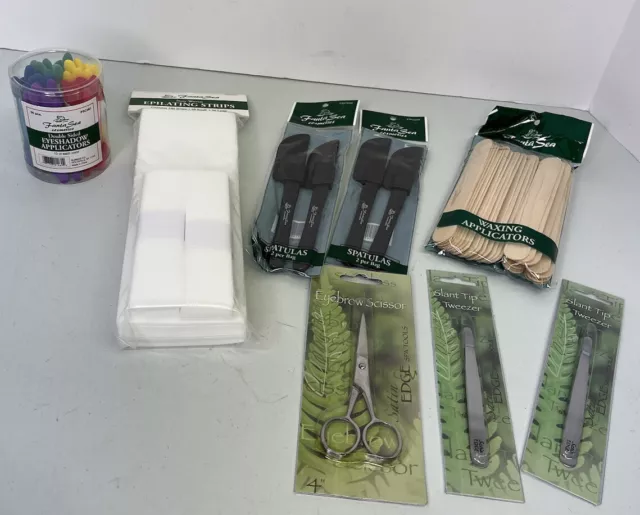 LOTE Fantasea Cera Espátulas Tiras Depilantes Aplicadores Pinzas Tijera