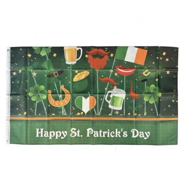 3x5 Happy St. Patrick’s Day Flag – Ireland Beer Banner – Polyester – Trade Winds