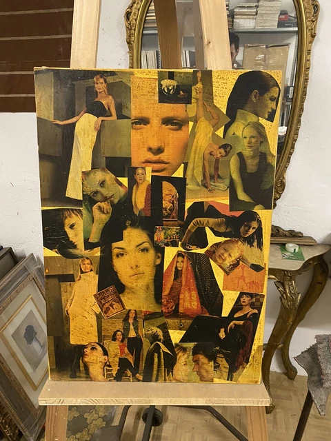 FRANCO ASINARI COLLAGE Su Tela 50x70 EUR 350,00 PicClick IT