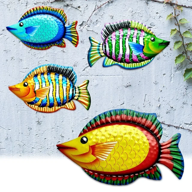 Curated visual reference: Visual Reference: Statue Iron Art Garden Craft Metal Fish Wall Decoration Hanging
