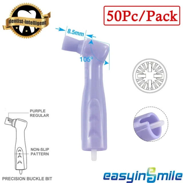 50Pcs Dental Disposable Prophy Angle Cup 105º Purple Regular Cup Latex Free USA