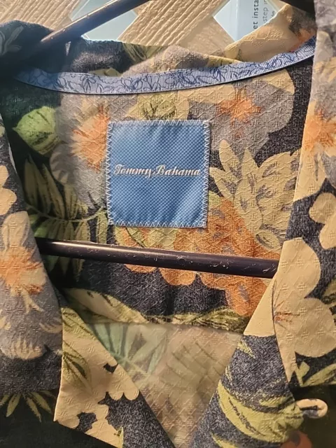 TOMMY BAHAMA SILK Short Sleeve Hawaiian Shirt Men's Size 2XB MULTICOLOR ...