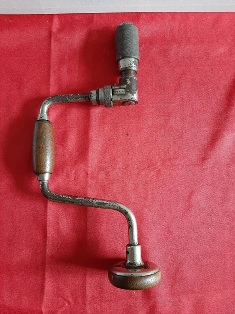 Chignole à Main Peugeot Vintage Orange – Perceuse Manuelle Métal (fonctionnelle)