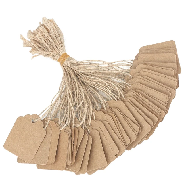 500Pcs Price Tags with String Attached,Kraft Blank Labeling Tags,Price Labels