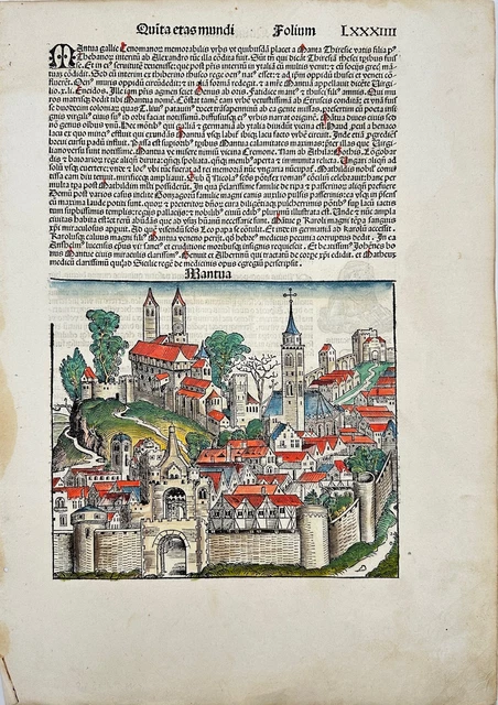 Antique Print - Nuremberg Chronicles - Neapolis - Damascus - Hartmann Schedel