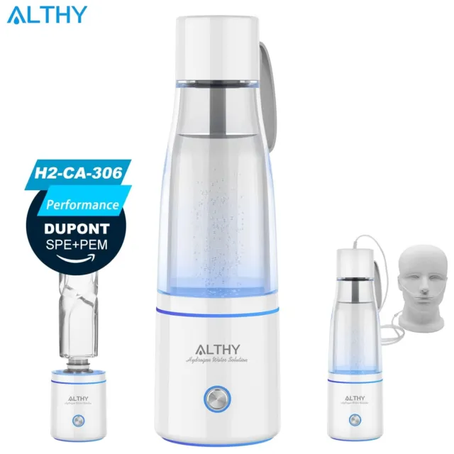 ALTHY Premium Hydrogen Water Generator Bottle SPE&PEM +H2 Inhalation 5000ppb Max