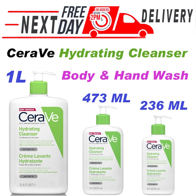 CERAVE HYDRATING CLEANSER Daily Face & Body Wash For Normal To Dry Skin