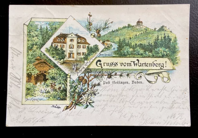 Postcard Geisingen Baden - greeting from Wartenberg (k2)