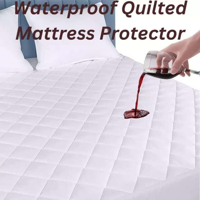 Luxury Extra Deep Quilted Waterproof Matress Mattress Protector Fitted Bed Cover