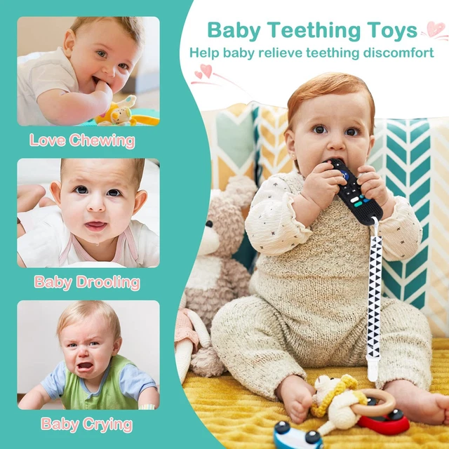 Baby Teething Toy TV Remote Control Shape Chew Toys Teether itzy Silicone Toy UK
