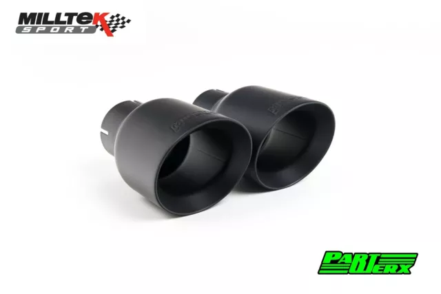 Ford Focus MK2 MK3 ST Milltek Sport Cerakote Black Dual GT100 Exhaust Tips Trims