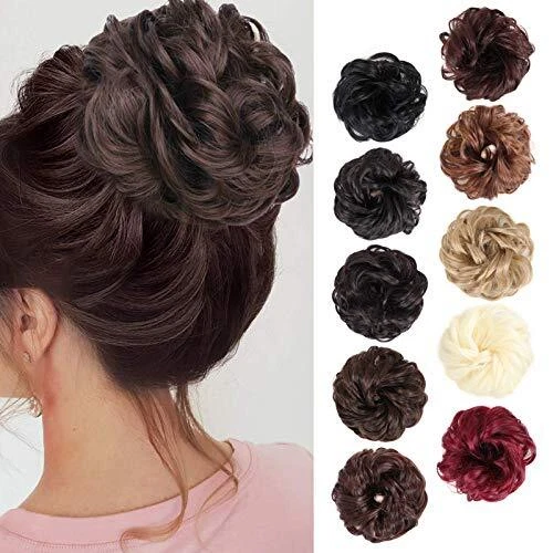M-BOX Messy Bun Hair Scrunchies Extension 1PC Curly Wavy Synthetic, #8, Size
