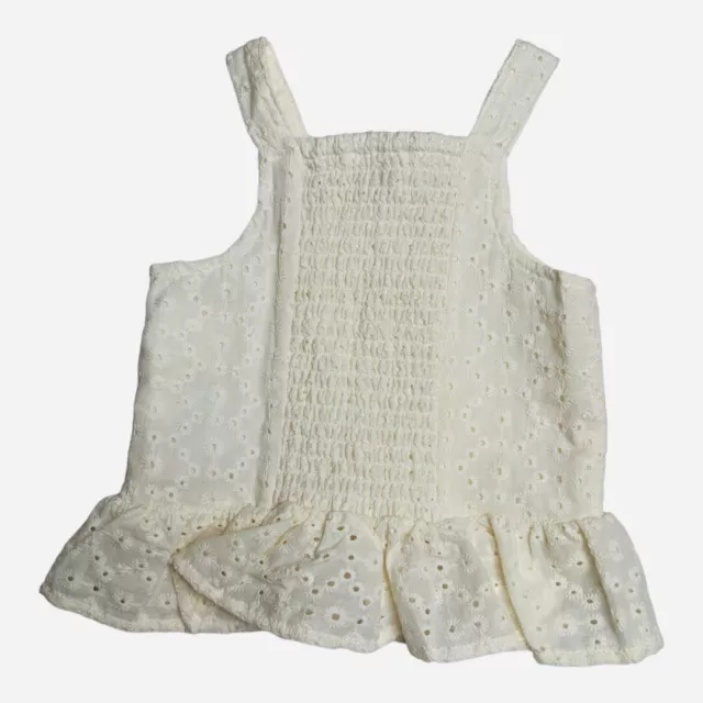 Jessica Simpson Shirt Baby Girls 24 Months Cream Ruffle Tank Top 2