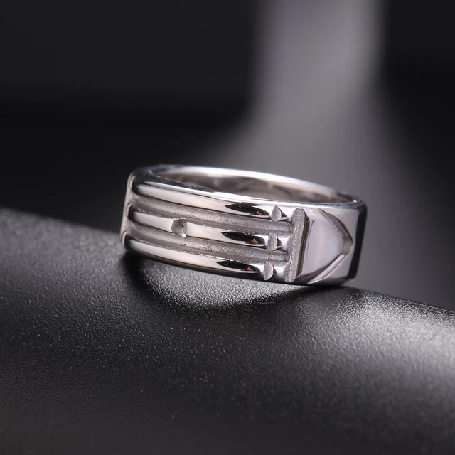 thumbnail interactive-video image 1 of Atlantis Ring In 970 Silver With 18K Gold Plating – Handmade Band, 6mm Wide, 2mm Thick 1 of 12