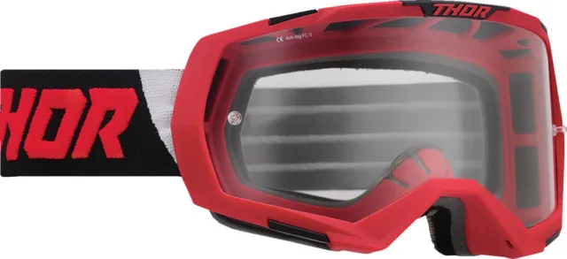 Thor MX Cross Dirtbike reggimento occhiali moto rosso nero
