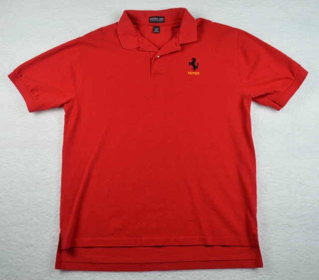 Vintage Ferrari Red Short Sleeve Polo Shirt Size XL Made in USA