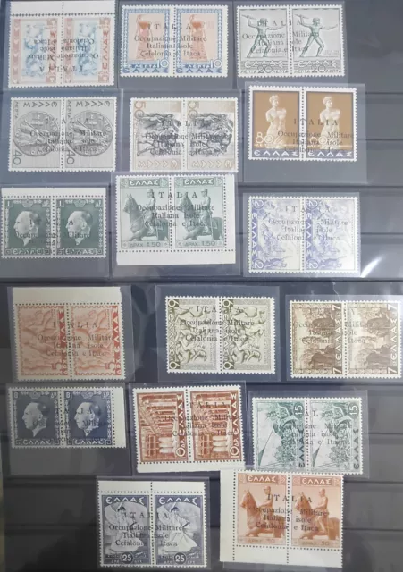 Ionian Islands Greece Italian occ. 1941 SC #N 1/17 PAIRS CV over $5000 MNH** OG