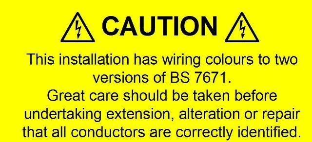 CABLE COLOUR HARMONISATION Electrical Harmonised Wiring Labels 50x25mm