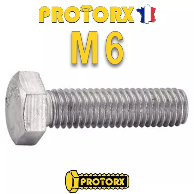 VIS À MÉTAUX TÊTE HEXAGONALE ENTIÈREMENT FILETÉE : M6 x (16 à 80mm) | 5 à 20pcs