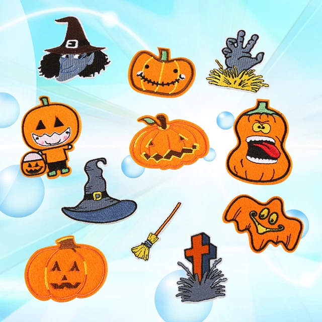 11 Pcs Cartoon Patches Vintage Decor Appliques Pumpkin Cute
