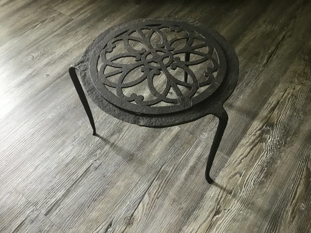 Antique Fireplace Trivet Hand Forged Wrought Iron 18th Century NO SHIPPING