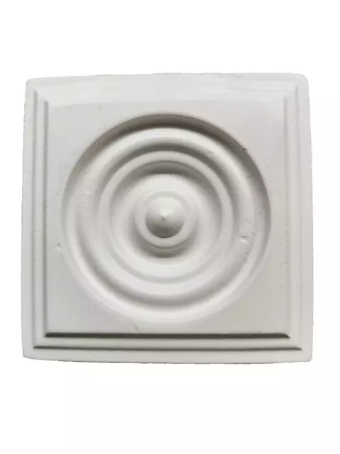 4 Ornamental Moulding Bullseye 2.75" x 2.75" Square Primed Hardwood Rosette