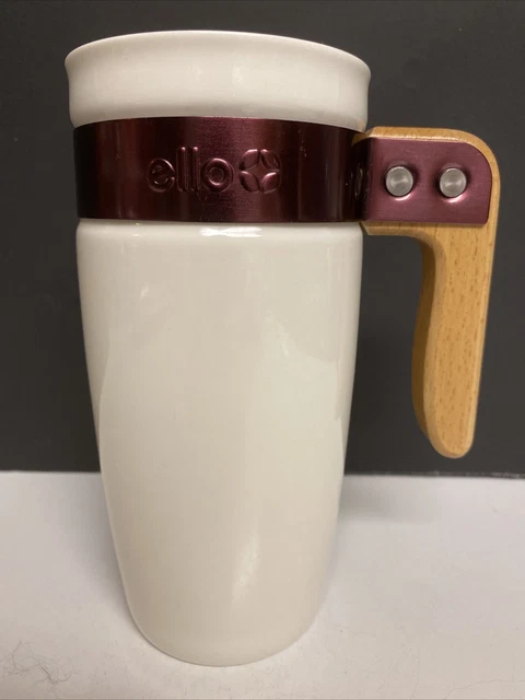Ello Fulton BPA-Free Ceramic 16 oz Travel Mug Lid White Coffee Tea Cup Tumbler