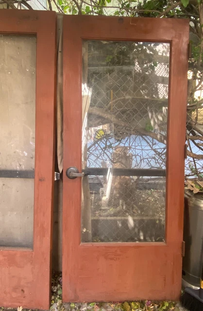 Douglas Fir Wooden Doors with Panic Hardware 2