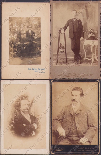 1890c Ritratti Gentiluomini in posa LOTTO 4 Fotografie albumine Cordoba