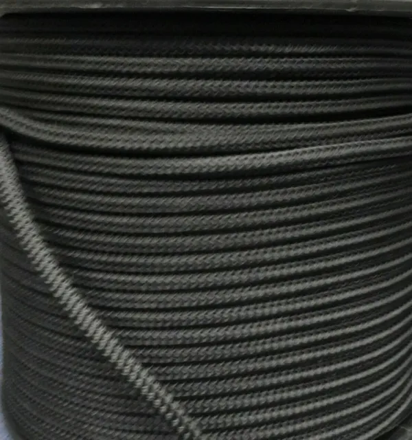 6MM x 50Mtr DOUBLE BRAID POLYESTER YACHT ROPE - SOLID BLACK