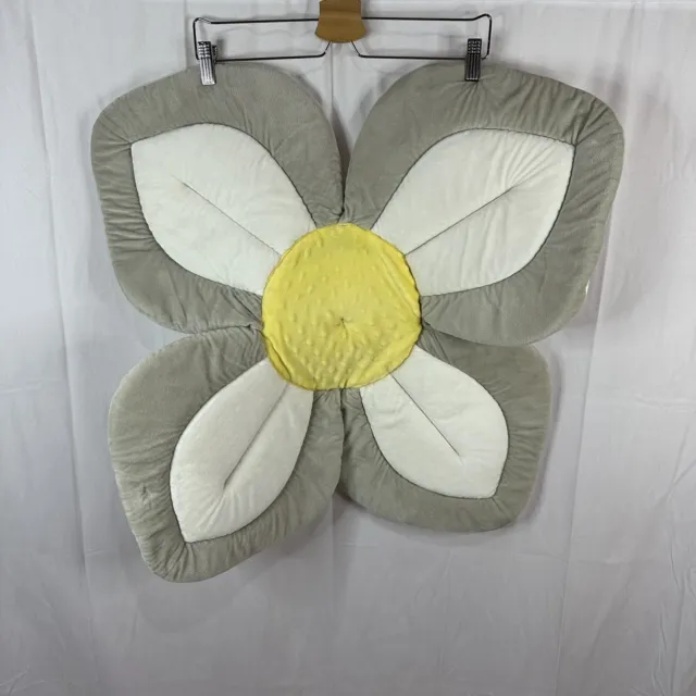 Blooming Bath For Babies Flower Bathing Sink Pad 4 Petal Gray White Yellow 25”