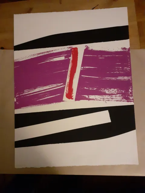 Pierre FICHET  "Composition en noir et violet", lithographie 22/50