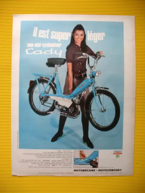 Publicite De Presse Cady Cyclomoteur Motobecane Sans Effort Ad 1968