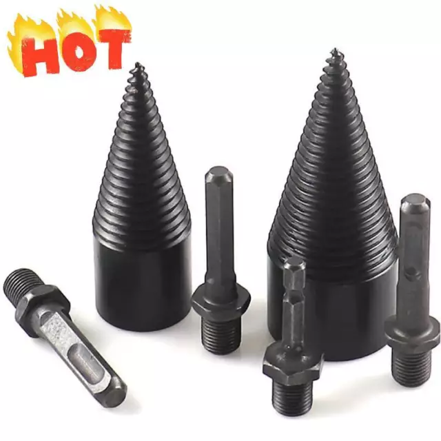 Twist Firewood Drill Bit 32.42mm High Speed Wood Cone Driver Splitter Splitting-