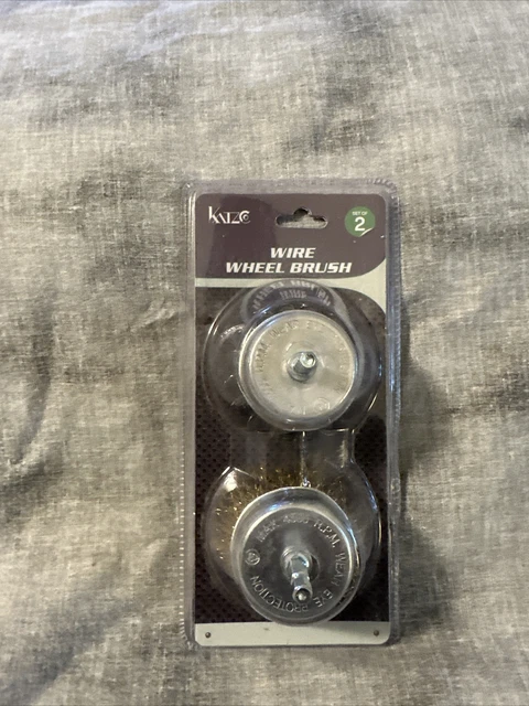 Katzco Wire Wheels Brush - 2 Pack Knotted And Crimped Cups Rust Removal