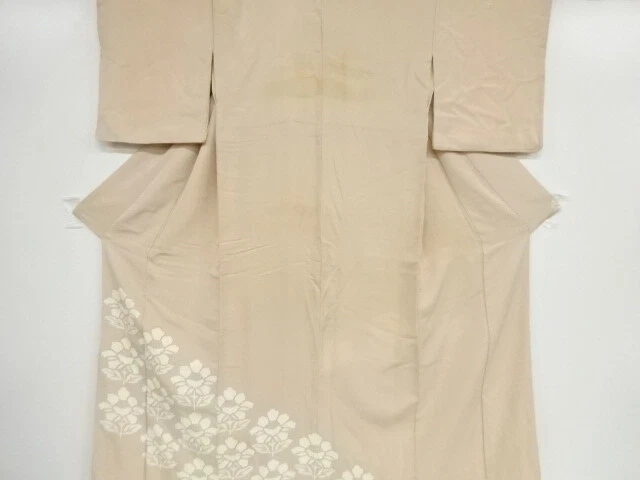 39117# Japanese Kimono / Antique Kimono / Embroidery / Floral Plants