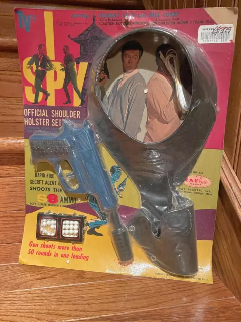 Rare Sealed 1966 I Spy Vintage Rack Toy Gun & Holster Set Bill Cosby Robert Culp