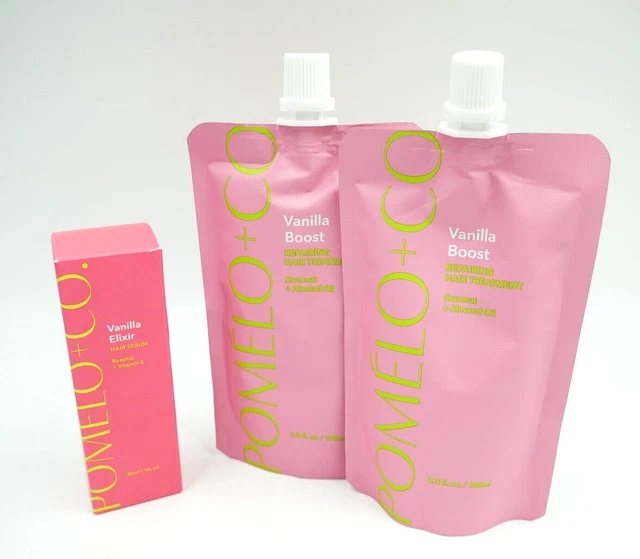 3ER SET VON Pomelo + co 2x Vanilla Boost Haarmaske & 1x Vanilla Elixir