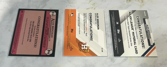 ALEX BREGMAN 2024 Topps Series 1 Jersey Card 3 Lot Astros /199 Game
