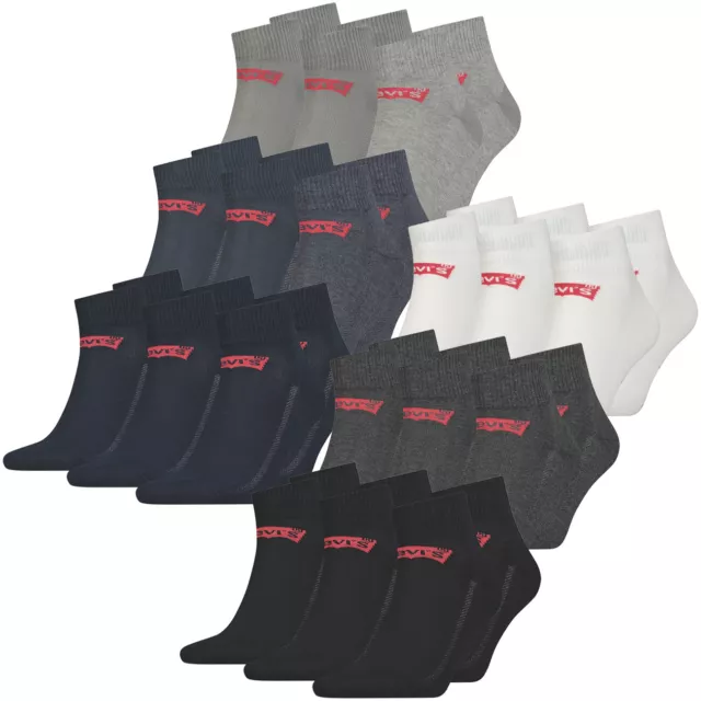 Levis Unisex Quarter Sportsocken Mid Cut Batwing Logo 6er Multipack Cotton