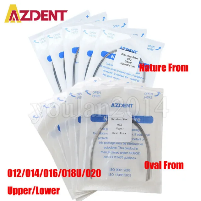 AZDENT Dental Orthodontic Arch Wire Stainless Steel Round Natural Oval From
