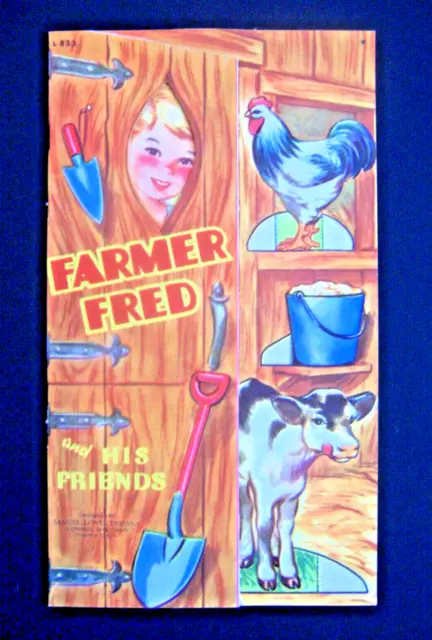 Vintage Farmer Fred  And His Friends - 1943 Uncut Paper Doll Book