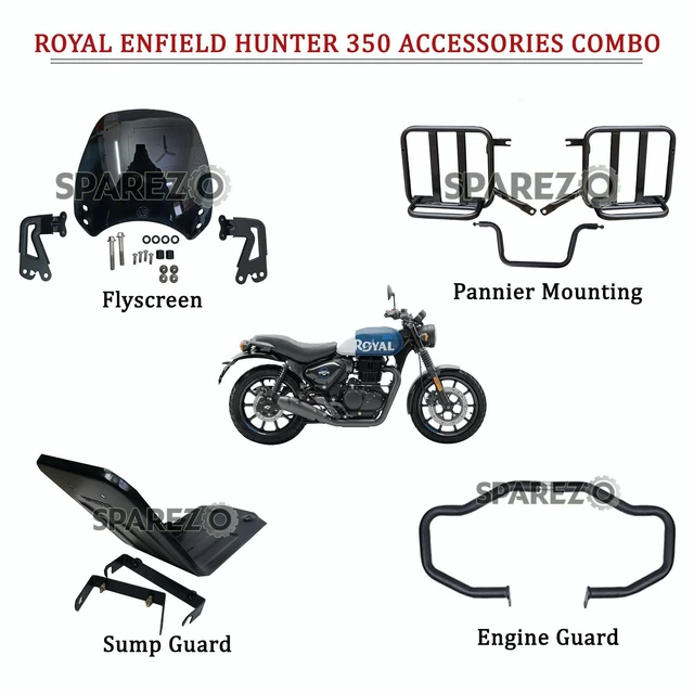 ROYAL ENFIELD HUNTER 350 Fly Screen, Pannier Mounting, Engine Guard & Sump Guard £259.84